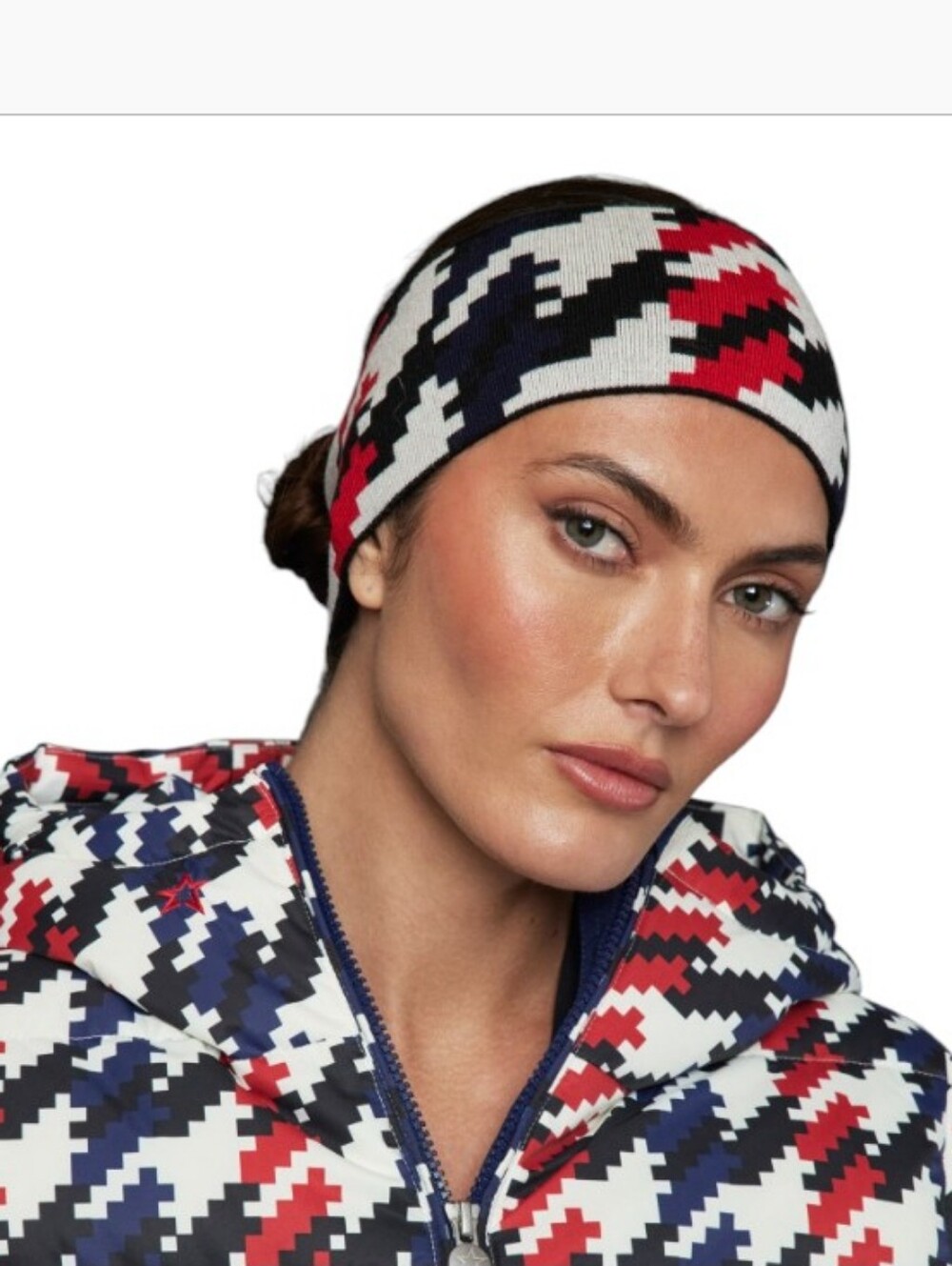 Perfect Moment Set Red, White & Black Patterned Headband, With Socks